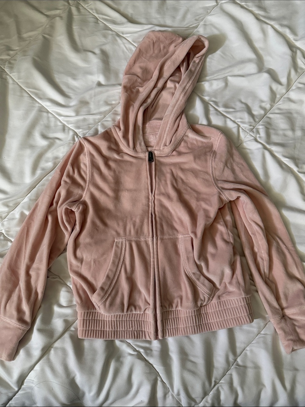 Girls Pink Hooded Zip-Up Jacket